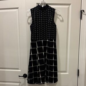 Black and Tan Grid Pattern Dress